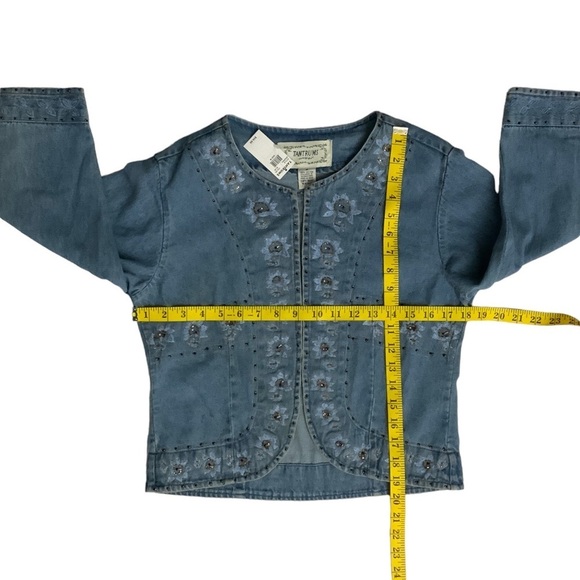 Tantrums Vintage Denim Jacket Womens Boho Embroidered Studded NWT Size Medium - Picture 10 of 16